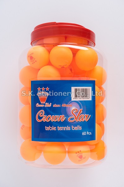ลูกปิงปองสีส้ม CrownStar 3ดาว ( 60 ลูก )