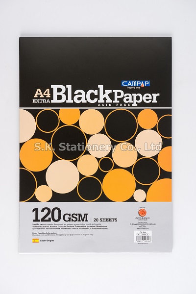 กระดาษสีดำ A4 CA4846 120g./20แผ่น