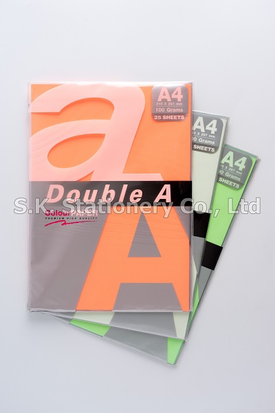 กระดาษสี  A4  100g (25 แผ่น)  AA ( 6 แพ็ค ) คละสีได้ค่ะ