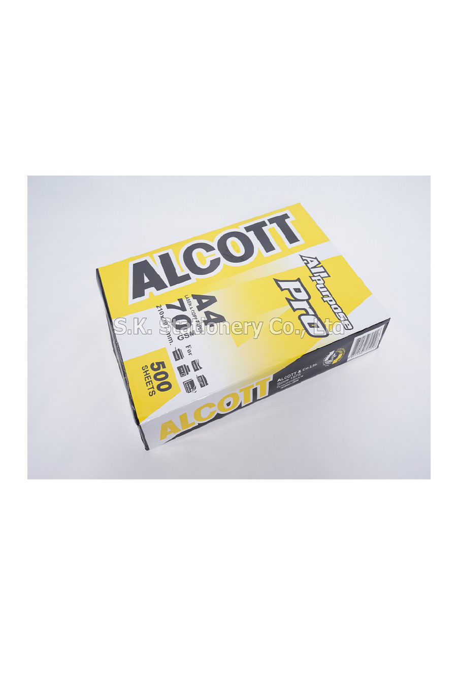 กระดาษถ่ายเอกสาร 70g A4 ALCOTT (เหลือง)