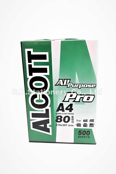 กระดาษถ่ายเอกสาร 80g A4 ALCOTT เขียว ( รีม )