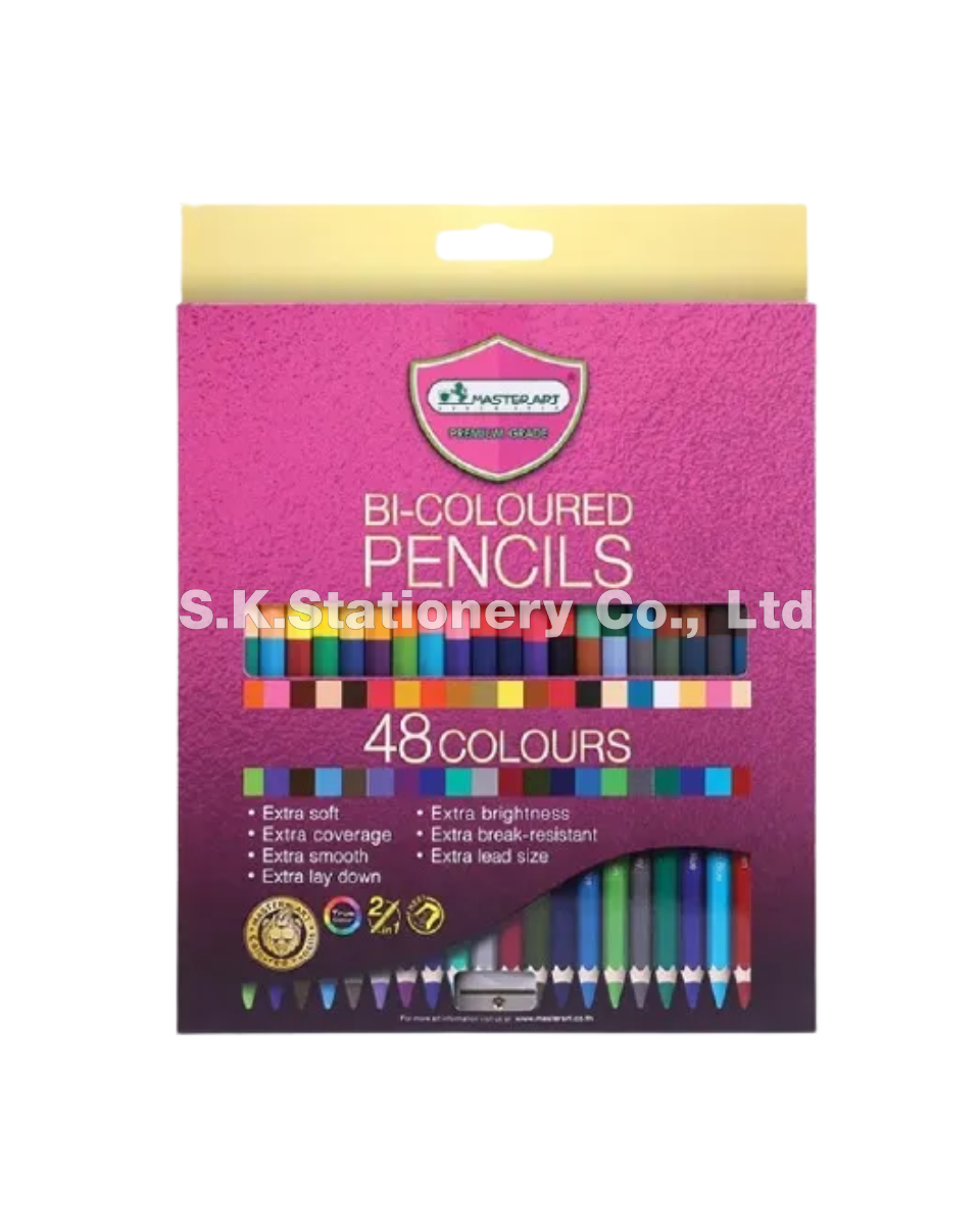 สีไม้ 2 หัว 24 แท่ง 48 สี มาสเตอร์อาร์ต