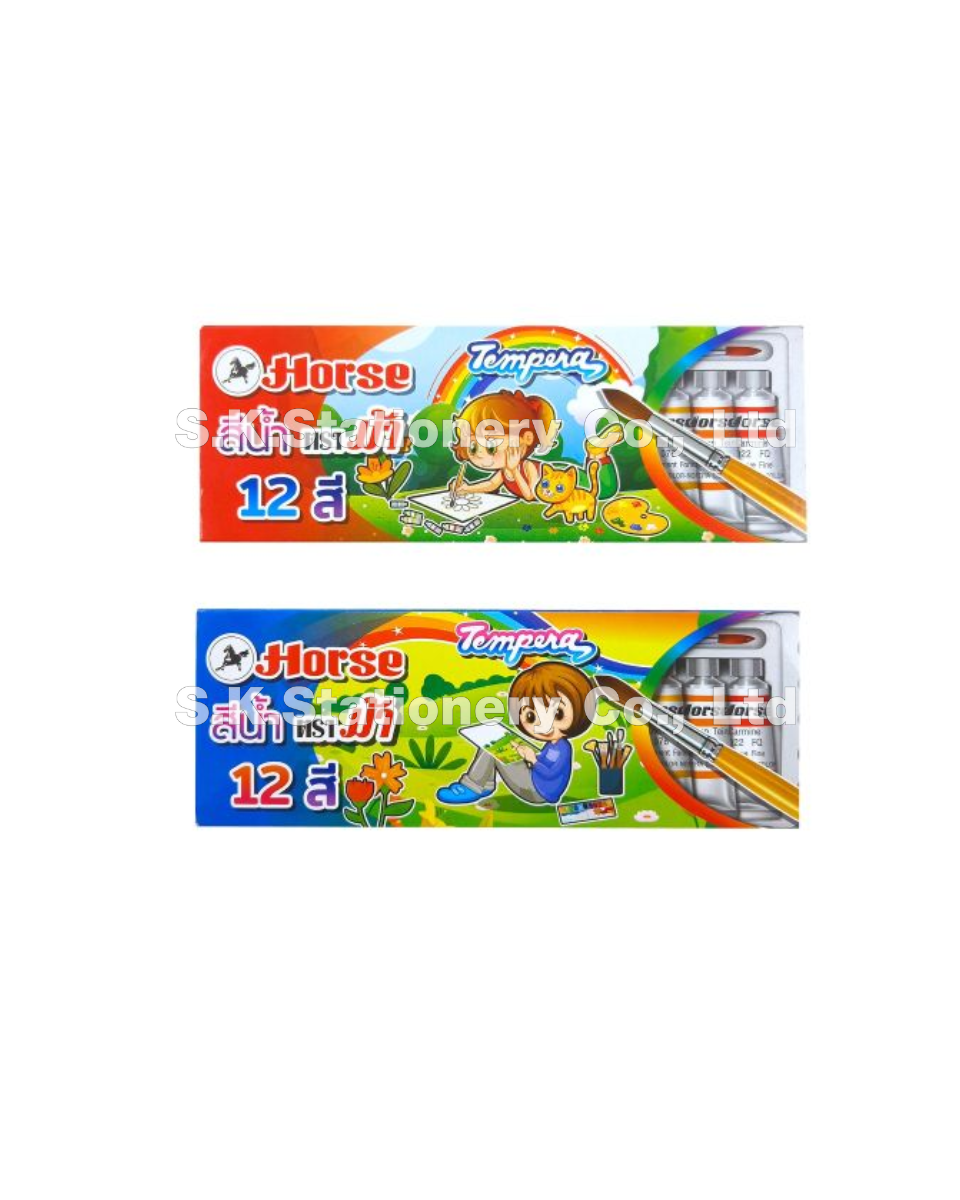 สีน้ำ 12 สี ม้าแถมพู่กัน